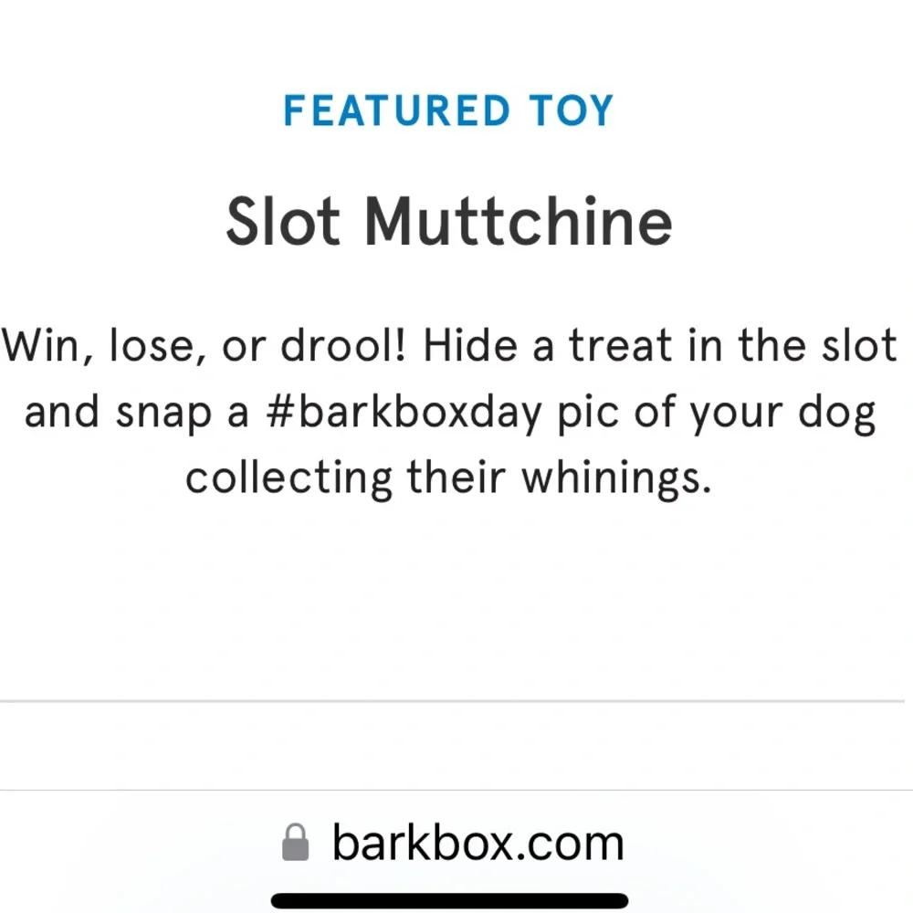 NWT bark box slot muttchine toy